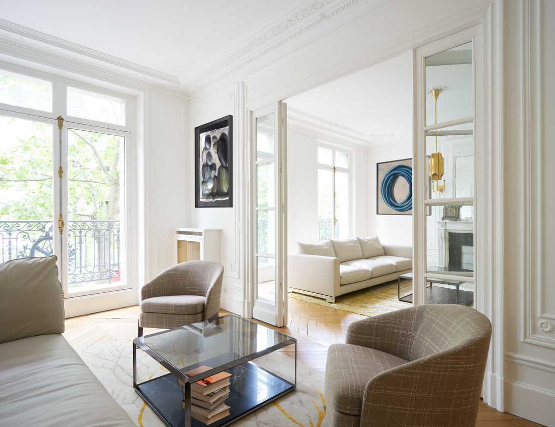 Décoration d'un appartement haussmannien renové par un architecte d'intérieur à Tours