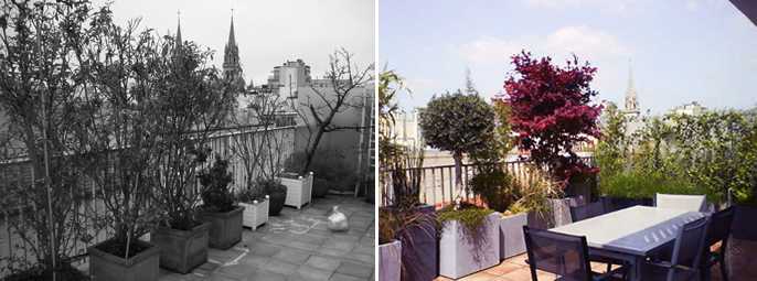 Aménagement paysager d'une terrasse avec vue à Tours