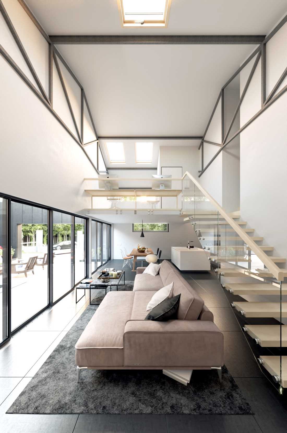 Réhabilitation d'un bâtiment industriel en maison par un architecte en Touraine