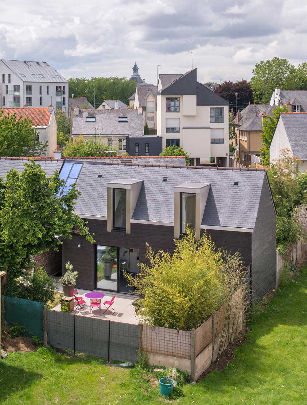 Maison mitoyenne vue de l'extérieur