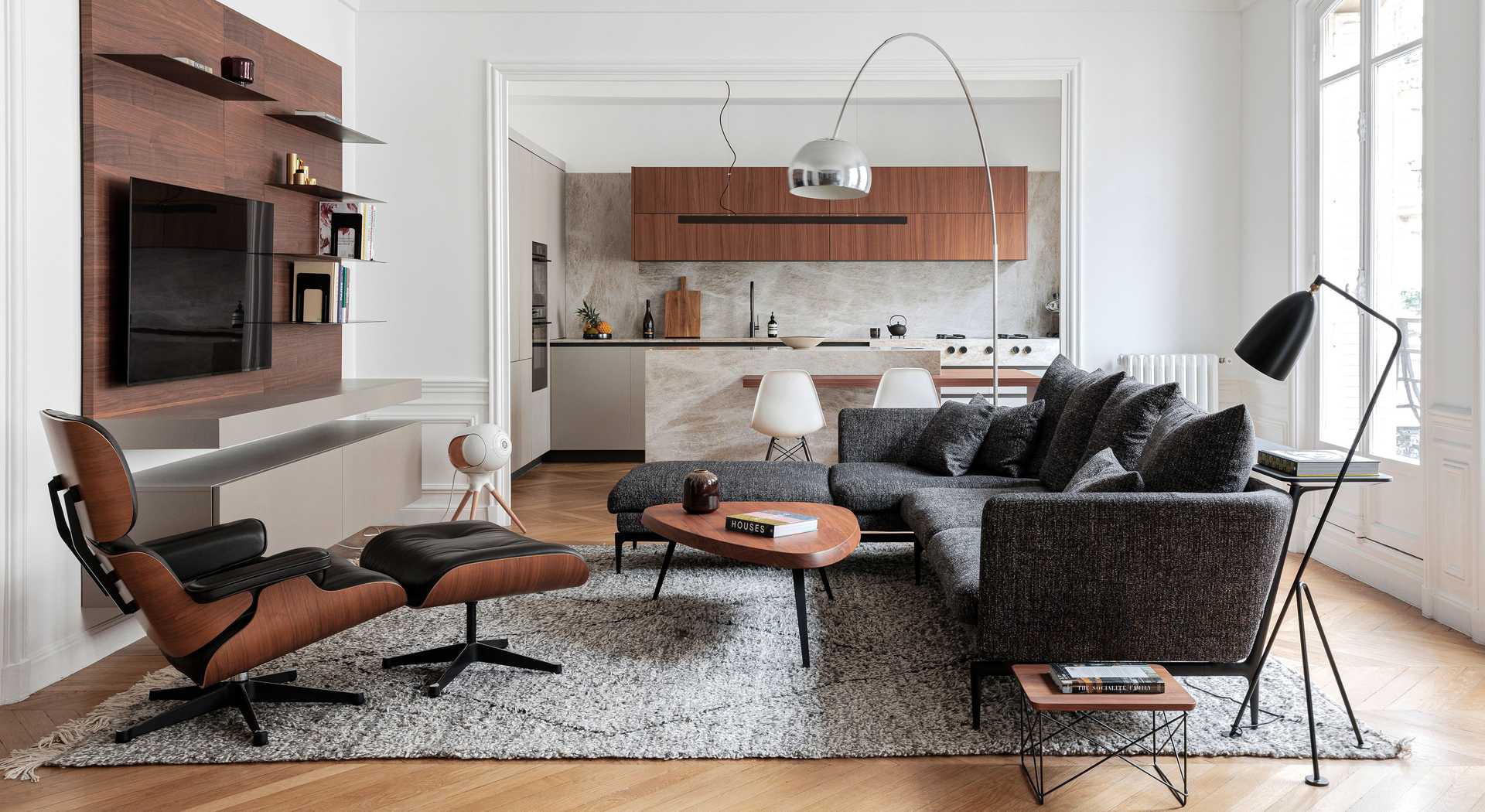 Rénovation du salon d'un appartement par un architecte d'intérieur à Tours