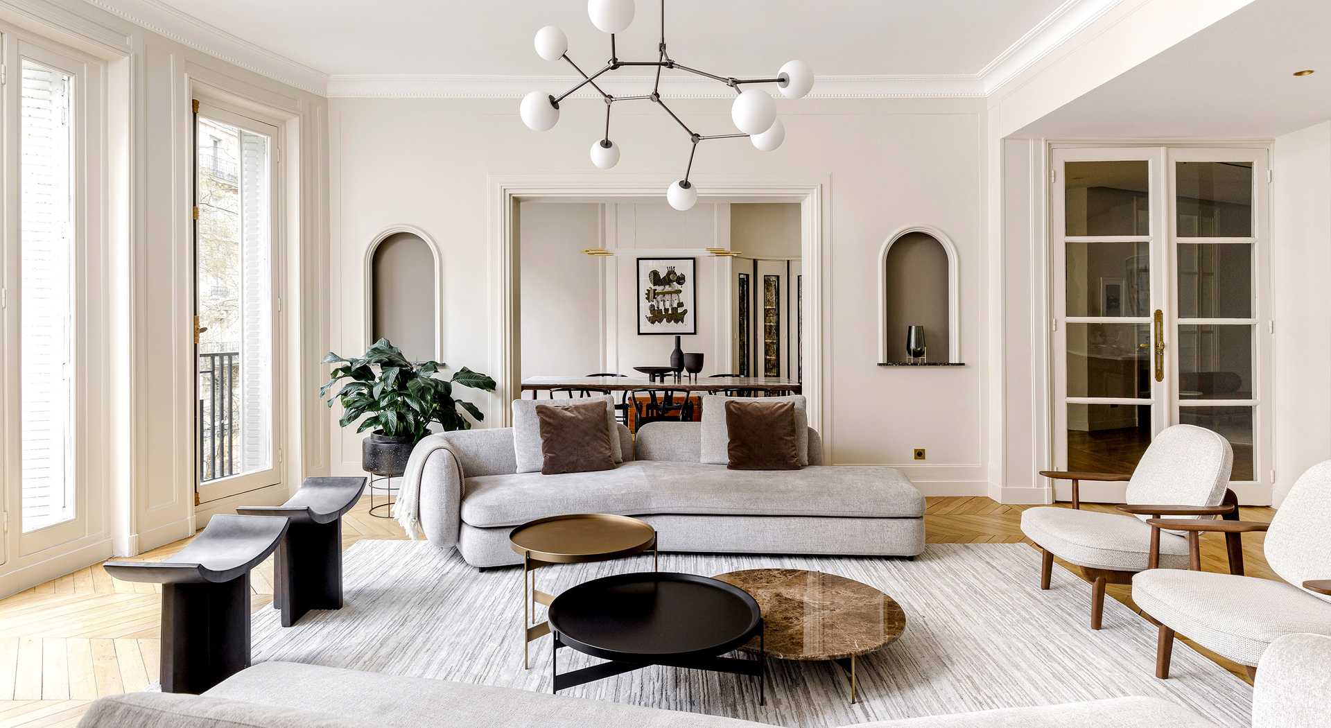 Interior decoration of a living room in Tours