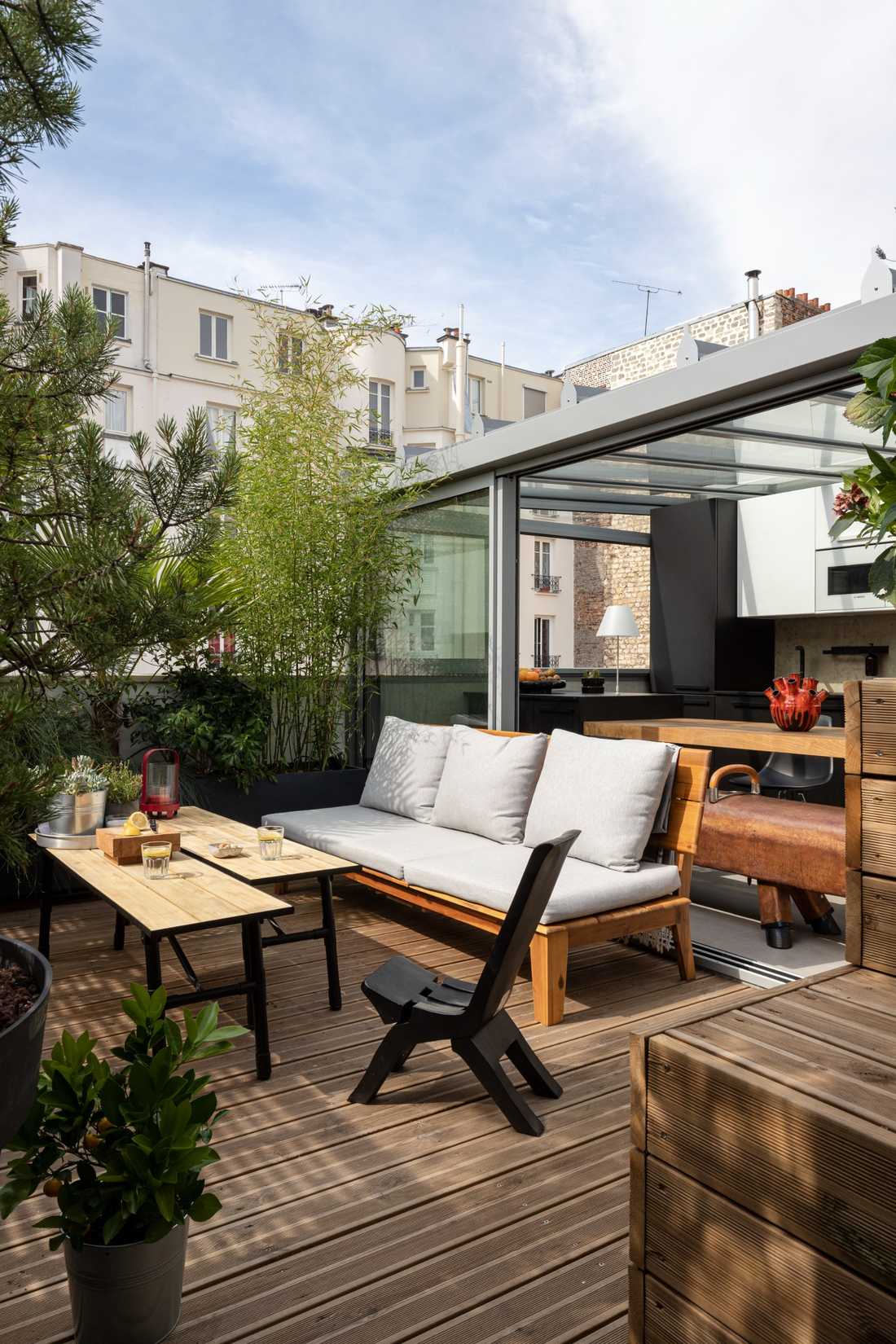 Toit-terrasse amenagé par un architecte d'interieur à Tours