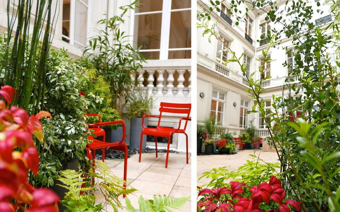 Hôtel particulier courtyard landscaping in Tours