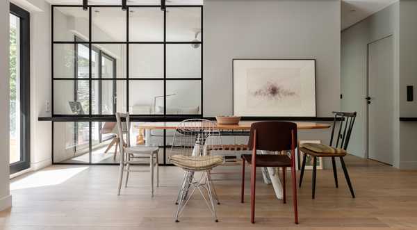 Décoration d'interieur d'un salon - salle-a-manger avec verrière à Tours