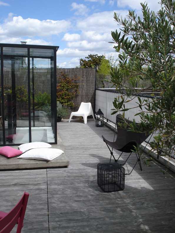 Toit-terrasse aménagé par un paysagiste à Tours