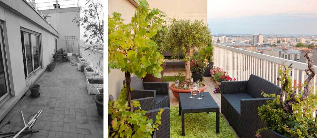 Aménagement d'une terrasse par un jardinier paysagiste à Tours