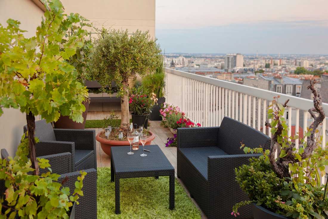 Terrasse amenagée par un architecte à Tours